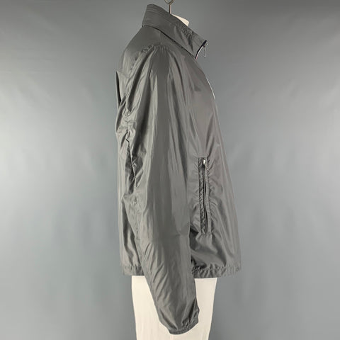 MONCLER Size XXL Grey Nylon Windbreaker Jacket