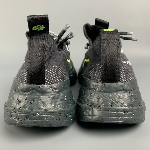 NIKE Size 9.5 Black Mixed Materials Nylon Lace Up Space Hippie 01 Sneakers