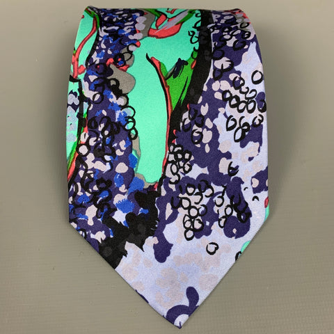 NADIA RODEN Purple Print Silk Tie