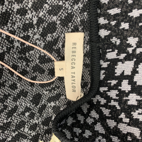 REBECCA TAYLOR Talla S Vestido de mezcla de viscosa de punto negro y lila