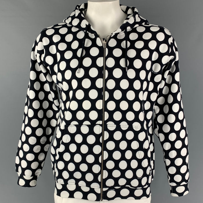 LOVE MOSCHINO Size L Black White Polka Dot Cotton Polyester Jacket