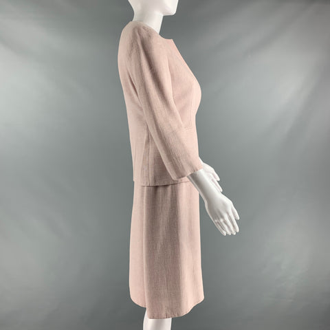 AKRIS Size 4 Rose Linen Wool Sleeveless Below Knee Outfits
