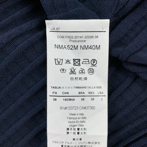 ARMANI COLLEZIONI Taille 2 Robe de cocktail sans manches en viscose / polyester marine