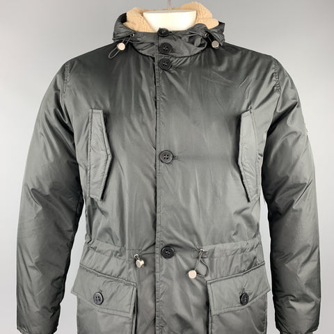 EREDI PISANO Size L Black Polyester Zip & Buttons Jacket