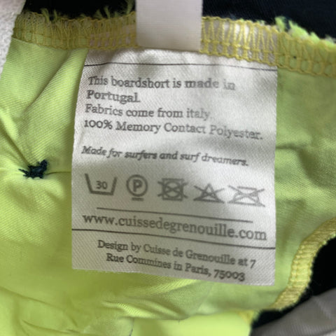 CUISSE DE GRENOUILLE Short de Bain en Polyester Bicolore Marine &amp; Fluo Taille M