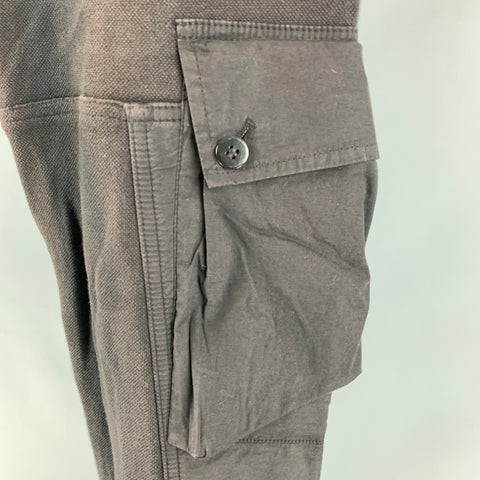 ALEXANDER MCQUEEN Size 34 Grey Distressed Cotton Cargo Casual Pants