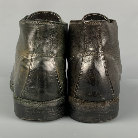 GUIDI Size 12 Black Distressed Leather Desert Boots