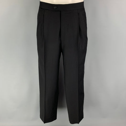 ERMENEGILDO ZEGNA Size 40 Black Wool Peak Lapel Tuxedo Suit