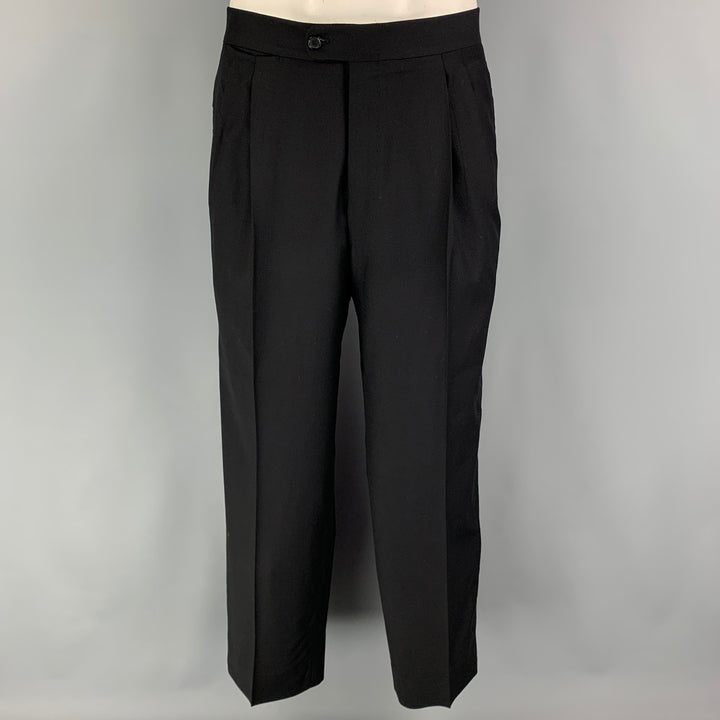 ERMENEGILDO ZEGNA Size 40 Black Wool Peak Lapel Tuxedo Suit