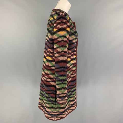 M MISSONI Taille 6 Manteau à boutons-pression tricotés en laine multicolore