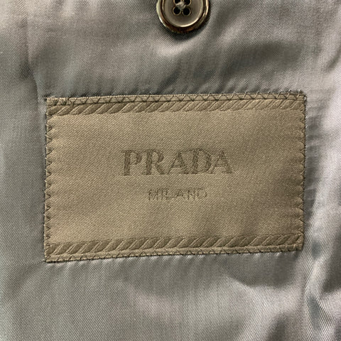 PRADA Size 38 Regular Navy Solid Wool Mohair Notch Lapel Sport Coat