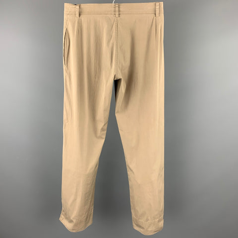 JIL SANDER Taille 2 Pantalon habillé droit uni en coton mélangé taupe