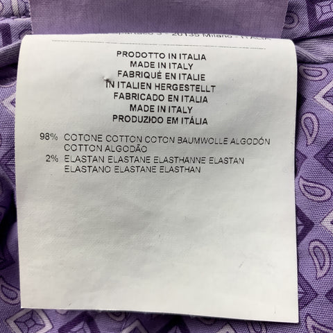 ETRO Size 34 x 34  Print Lavender Cotton Blend Zip Fly Casual Pants