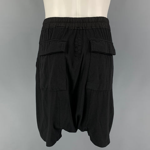 RICK OWENS DRKSHDW Size S Black Cotton Drawstring Drop-Crotch Shorts