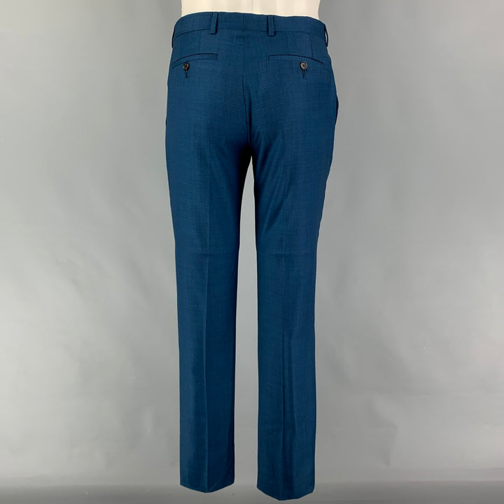 PAUL SMITH Size 36 Regular Blue Wool Notch Lapel Suit