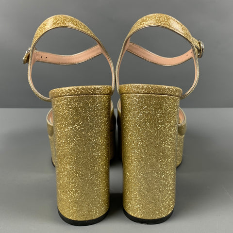 MARC JACOBS Sandales à plateforme dorées taille 8