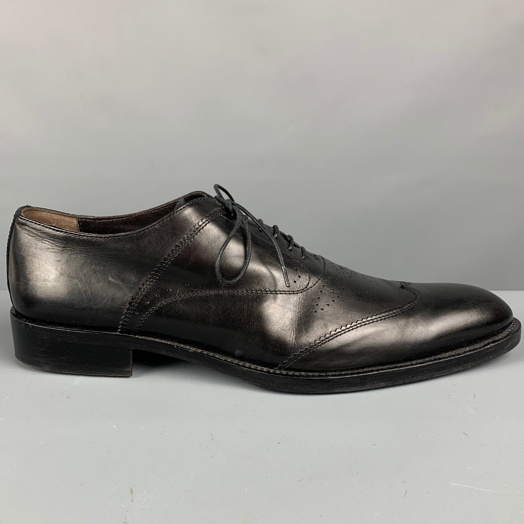 VIA SPIGA Size 10.5 Black Perforated Leather Wingtip Lace Up Shoes – Sui Generis Designer Consignment VIA SPIGA Size 10.5 Black Perforated Leather Wingtip Lace Up Shoes – Sui Generis Designer Consignment