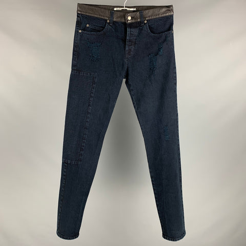 MCQ par ALEXANDER MCQUEEN Taille 32 Jean en coton vieilli bleu marine