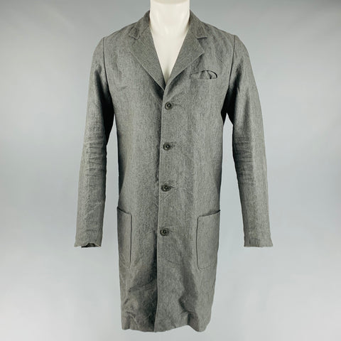 ANIKALENA SKARSTROM Size M Grey Linen Wool Single Breasted Coat
