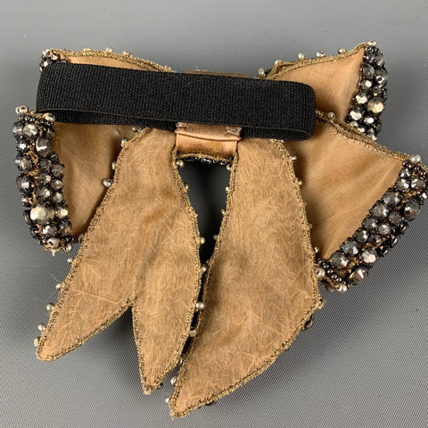 GUCCI Silver Silk Rhinestones Bow Bracelet
