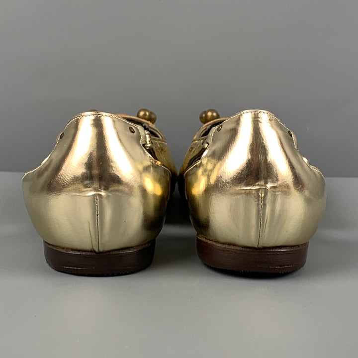 PROENZA SCHOULER Size 7 Gold Leather Metallic Flats