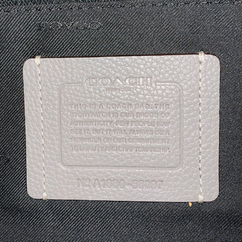 COACH Sac fourre-tout en cuir grainé gris