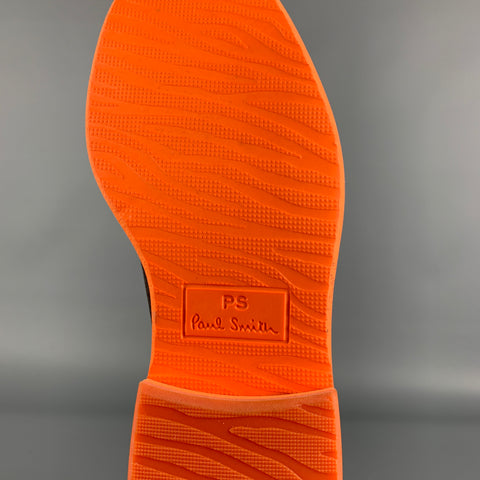 PS by PAUL SMITH Size 9 Grey & Orange Color Block Leather Lace Up Shoes