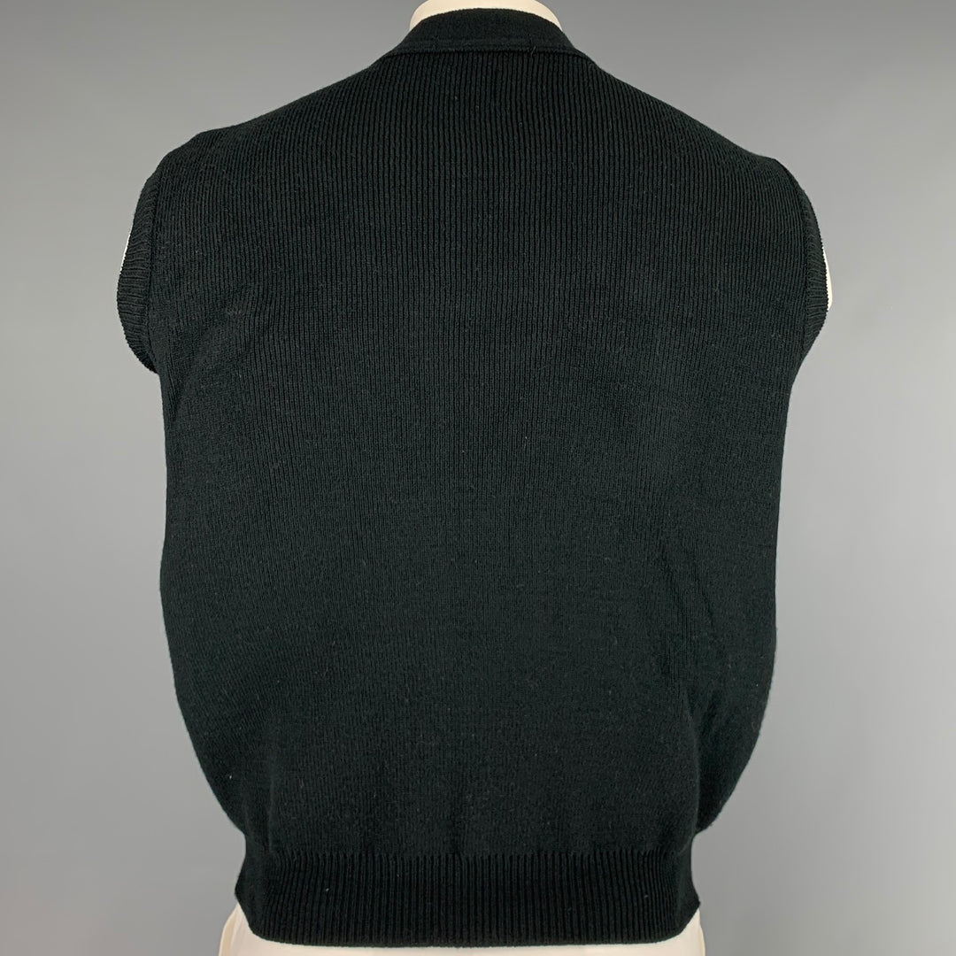 COMME des GARCONS HOMME Size L Black Acrylic Zip Vest