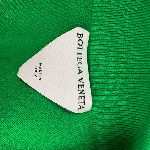 BOTTEGA VENETA Size XL Green Knitted Wool Blend Buttoned Polo