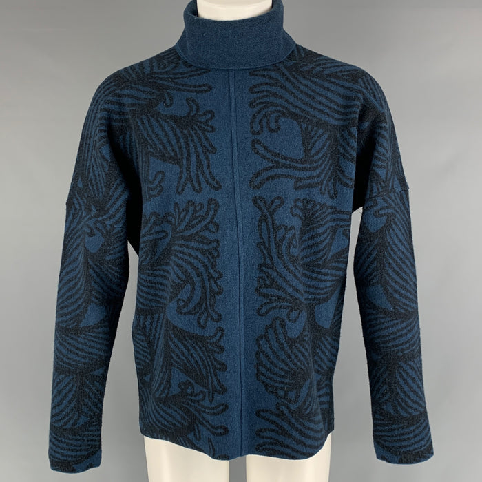LOUIS VUITTON Talla M Suéter de cuello alto de punto azul negro no incluido
