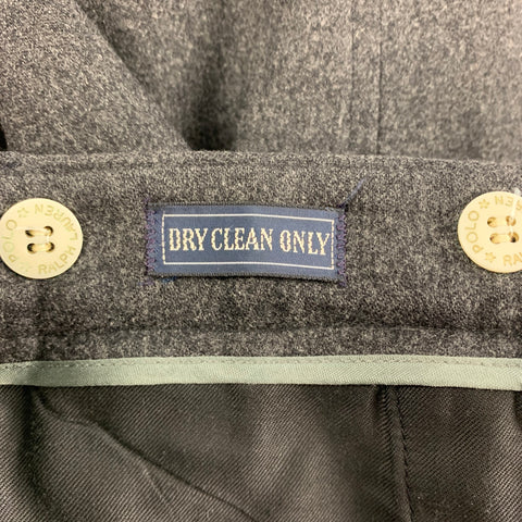 POLO by RALPH LAUREN Size 36 Gray Heather Pleated Dress Pants