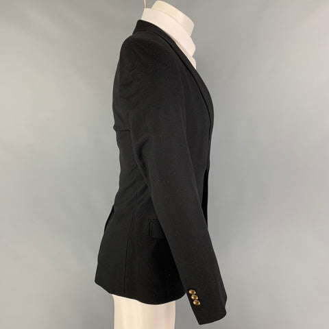 DOLCE & GABBANA Size 36 Black Cashmere Silk Peak Lapel Sport Coat