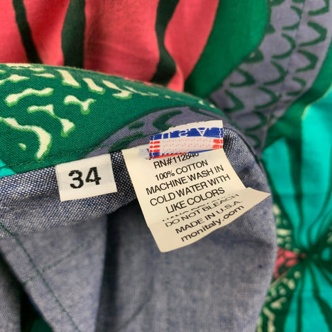 MONITALY Size 34 Multi-Color Print Cotton Zip Fly Shorts