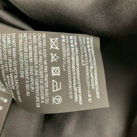 SAINT LAURENT Size 2 Black Wool Double Crepe V-neck Mini Dress