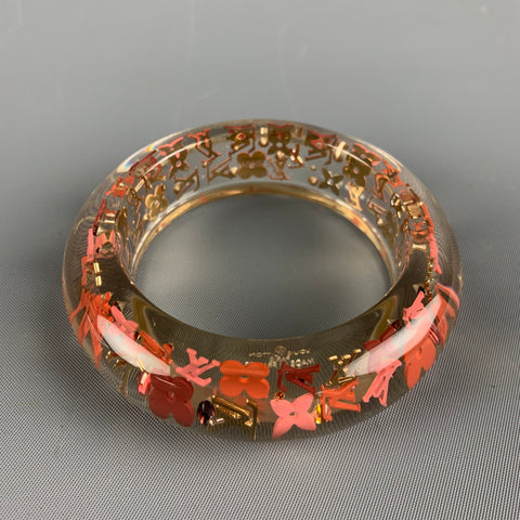 LOUIS VUITTON Pink Clear Monogram Acetate Bracelet