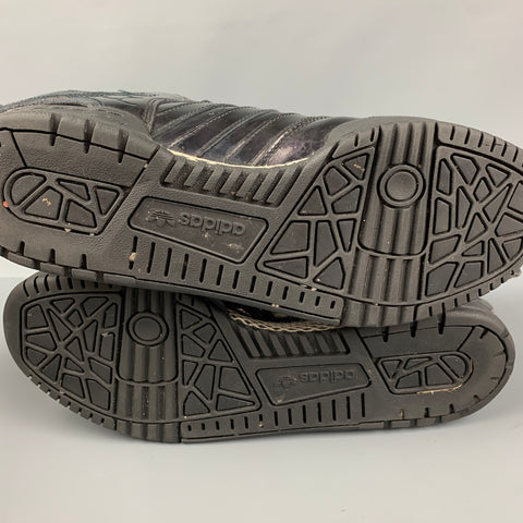 JEREMY SCOTT x ADIDAS Size 9 Black Patent Leather High Top Sneakers