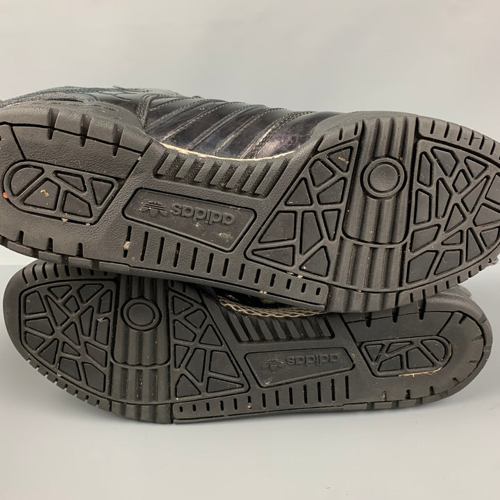 JEREMY SCOTT x ADIDAS Size 9 Black Patent Leather High Top Sneakers