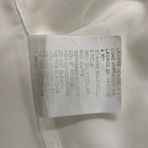 NEIL BARRETT Size L White Black Print Cotton Button Up Long Sleeve Shirt