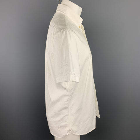 UNIONMADE Size M White Cotton Button Down Short Sleeve Shirt