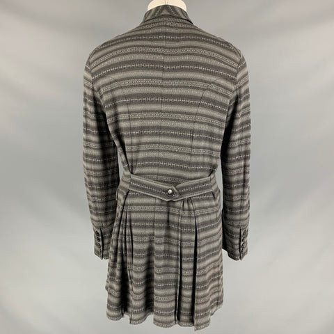 NUMBER (N)INE Size L Gray Stripe Cotton / Cashmere Buttoned Tails Coat