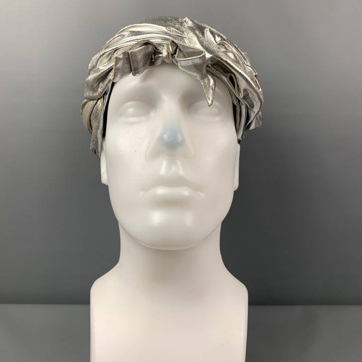 Vintage 1960's CHRISTIAN DIOR Silver Metallic Turban Hat