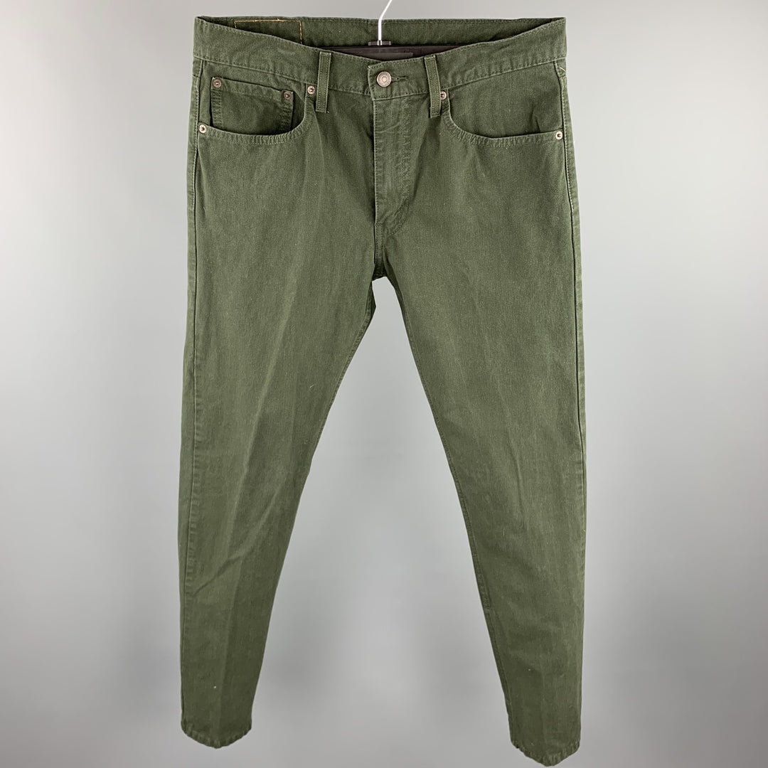 LEVI'S 512 Size 32 Forest Green Cotton Zip Fly Jeans