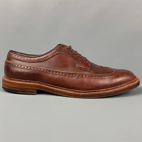ALDEN -97878-  Size 11 Brown Leather Wingtip Lace Up Shoes
