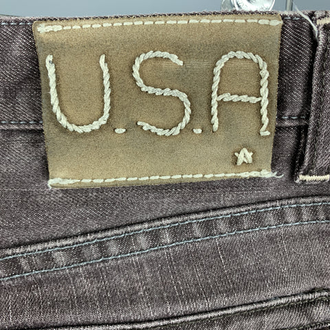 JOHN VARVATOS * U.S.A. Size 32 Grey Wash Denim Button Fly Jeans