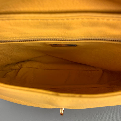 PRADA Yellow Leather Gold Tone Chain Strap Handbag