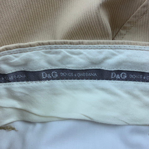 D&G by DOLCE & GABBANA Size 32 Beige Cotton Zip Fly Casual Pants