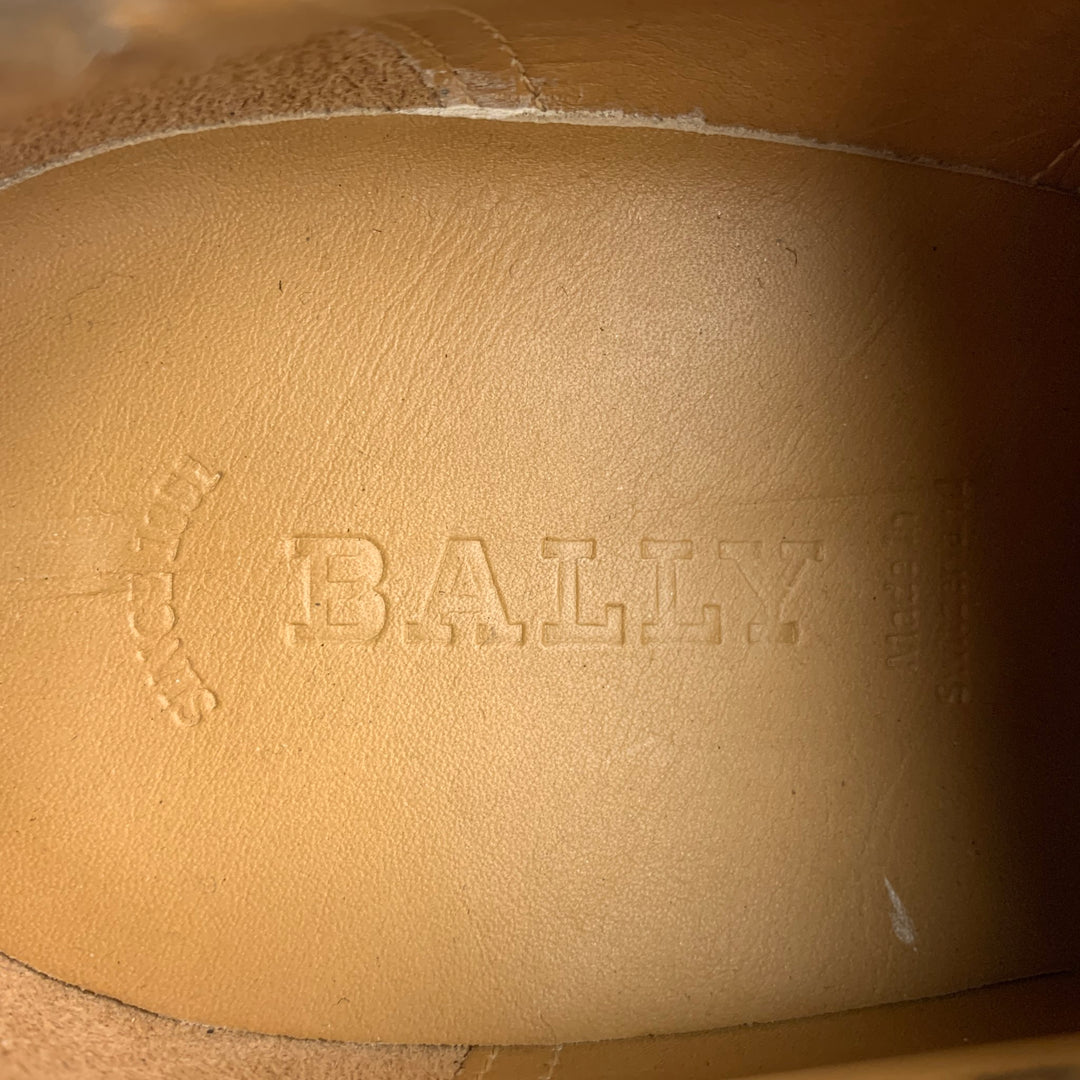 BALLY Size 9.5 Brown Leather Cap Toe Lace Up Shoes