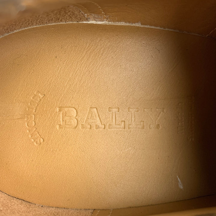 BALLY Size 9.5 Brown Leather Cap Toe Lace Up Shoes