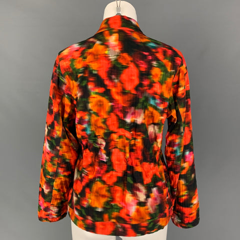 DRIES VAN NOTEN Size 4 Multi-Color Orange Cotton Blend Jacket