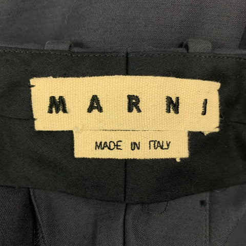 MARNI Size 32 Navy Cotton Button Fly Dress Pants